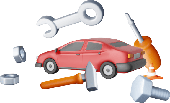 3D Car Repair Concept png