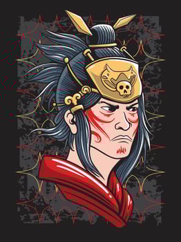 Charming Japanese Samurai Character Illustration vector