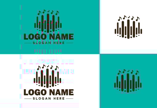 music logo song singer dj sound vector art icon graphic music logo template