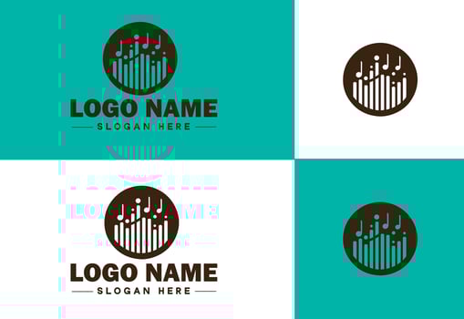 music logo song singer dj sound vector art icon graphic music logo template