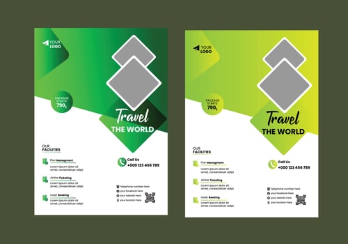 Treval agency flyer vector