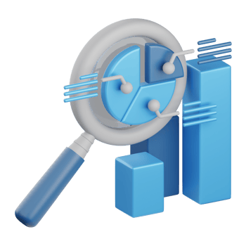 3d rendering analytics isolated useful for business, analysis, money and finance design element png