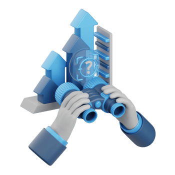 3d rendering predictive chart isolated useful for business, analytics, web, money and finance design png