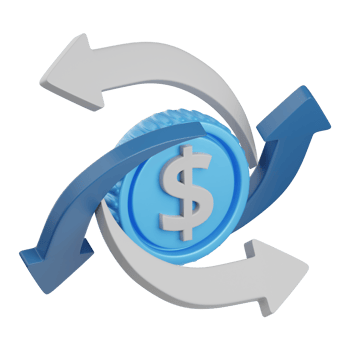 3d rendering cash flow isolated useful for business, analytics, money and finance design element png