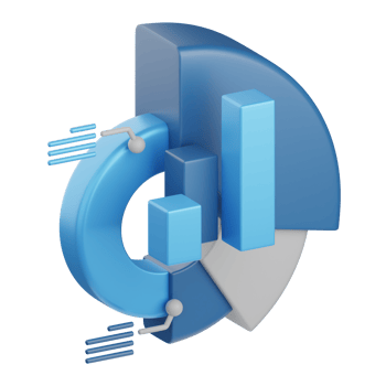 3d rendering statistics isolated useful for business, analytics, web, money and finance design png