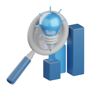 3d rendering insight isolated useful for business, analytics, web, money and finance design element png