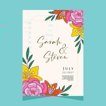 Beautiful card invitation template design with flower vector