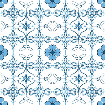 Geometric Floral Seamless Pattern in PNG Transparent background .png