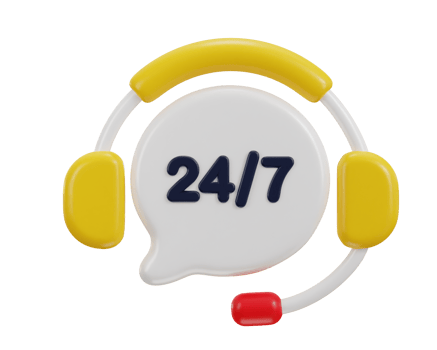 24 by 7 support service icon 3d rendering illustration png