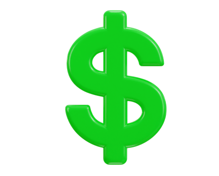 dollar icon 3d rendering illustration png