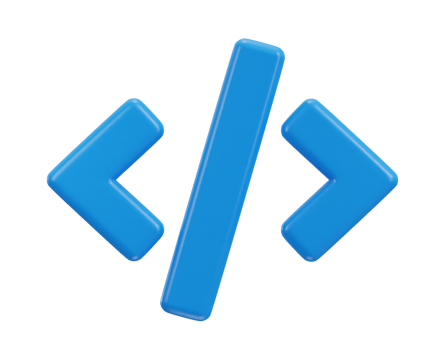 code icon 3d rendering symbol of web development png