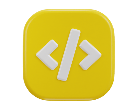 code icon 3d rendering symbol of web development png