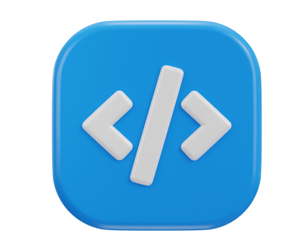 code icon 3d rendering symbol of web development png