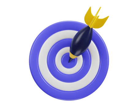 3d dart board icon for target with bullseye arrow icon png