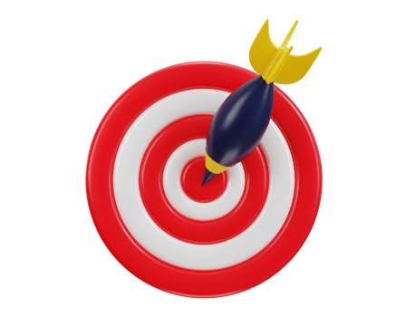 3d dart board icon for target with bullseye arrow icon png