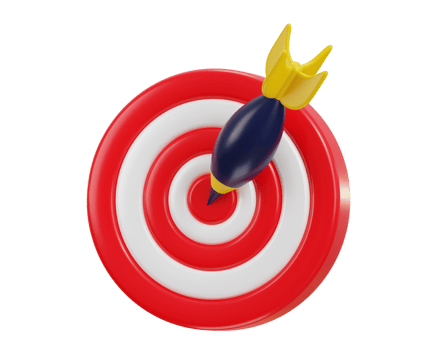 3d dart board icon for target with bullseye arrow icon png