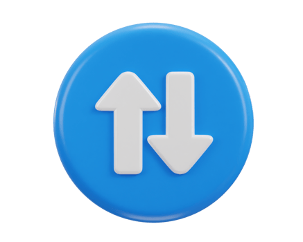 3d up and down arrow icon illustration png