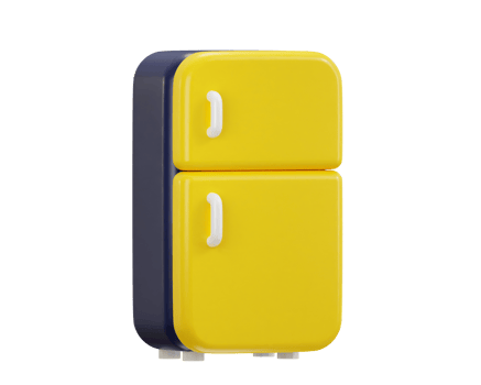 refrigerator fridge kitchen appliance 3d rendering icon illustration png