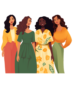 AI generated cartoon illustration group of women celebrate womens day ai generated png