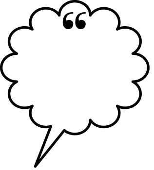 Black and white speech bubble balloon with quotation marks, icon sticker memo keyword planner text box banner, flat png transparent element design