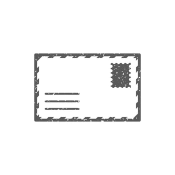 Letter icon in grunge texture vector illustration