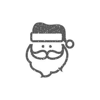 Santa Claus head icon in grunge texture vector illustration