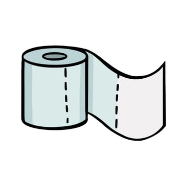 Toilet paper roll, personal hygiene illustration, vector