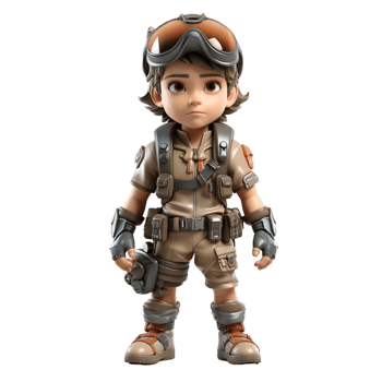 AI generated 3d illustration a young soldier on isolated transparent background png, generated with AI png