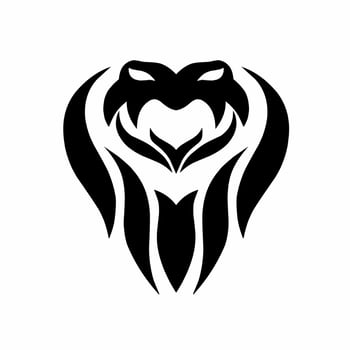 illustration vector graphics of tribal art abstract black cobra snake head