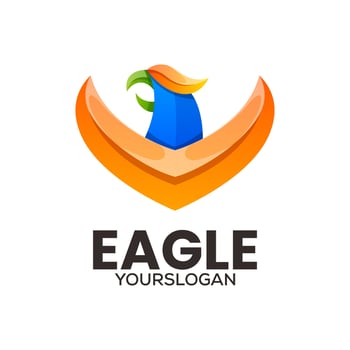 eagle gradient icon logo design vector