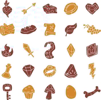 Cute Colorful and Bright Game Icon UI Pack vector