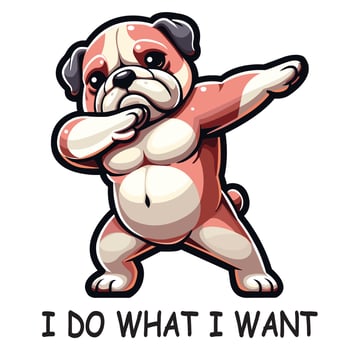 AI generated Dabbing Bulldog Dog T-shirt Design Illustration Vector