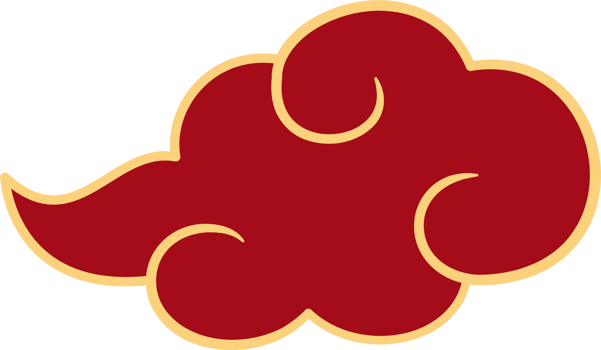 Chinese style cloud ornament, illustrations and decorations for Asian New Year, flat design, 2D front view. png