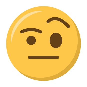 Raised eyebrow face emoji icon vector