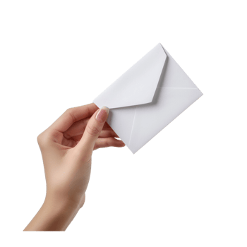 Hand Holding White Envelope Isolated on Transparent Background png