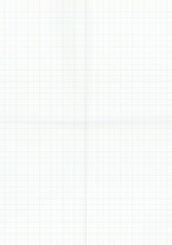 Blue squared paper sheet with folding effect. vector