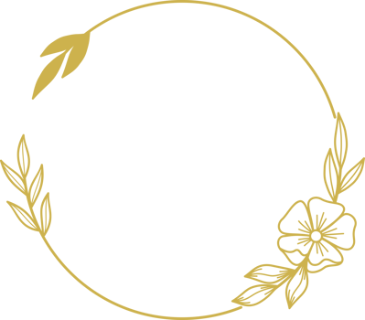 Round Floral frame with hand drawn flowers and leaves for wedding invitation png