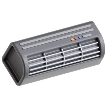 3D air conditioner icon on transparent background png