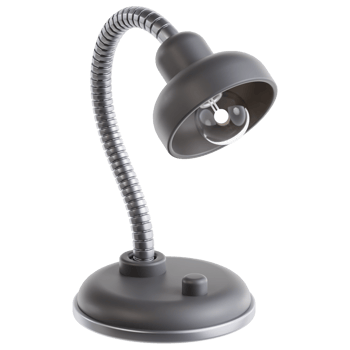 3D study lamp icon on transparent background png