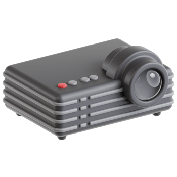 3D projector icon on transparent background png