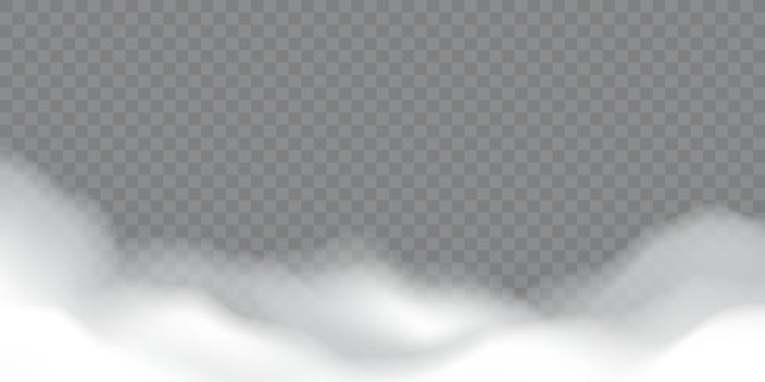 White realistic clouds on transparent cut-out background vector