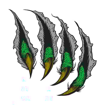 Premium , illustration of a monster's claws tearing a wall vector