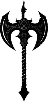 AI generated Silhouette viking ax or axe or warhammer weapon in mmorpg game black color only vector