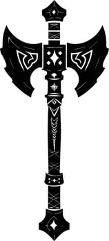 AI generated Silhouette viking ax or axe or warhammer weapon in mmorpg game black color only vector