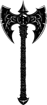 AI generated Silhouette viking ax or axe or warhammer weapon in mmorpg game black color only vector