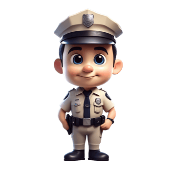 AI generated cartoon police officer png