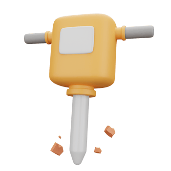 jack hammer machine 3d icon isolated 3d illustration. png