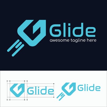 glide logo design, letter g logo template vector