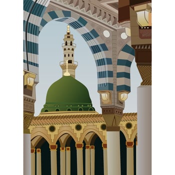 Prophet's Mosque vector for Mawlid al Nabi or al Mawlid al Nabawi