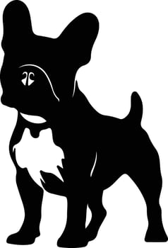 French Bulldog    black silhouette vector